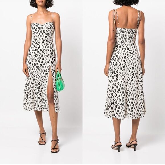 Reformation Juliette Dress in Snow Leopard - Picture 1 of 8